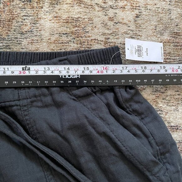 Old Navy NWT Safari Pant Womens Sz L Petite Panther Black Drawstring Beach Comfy - Picture 11 of 14